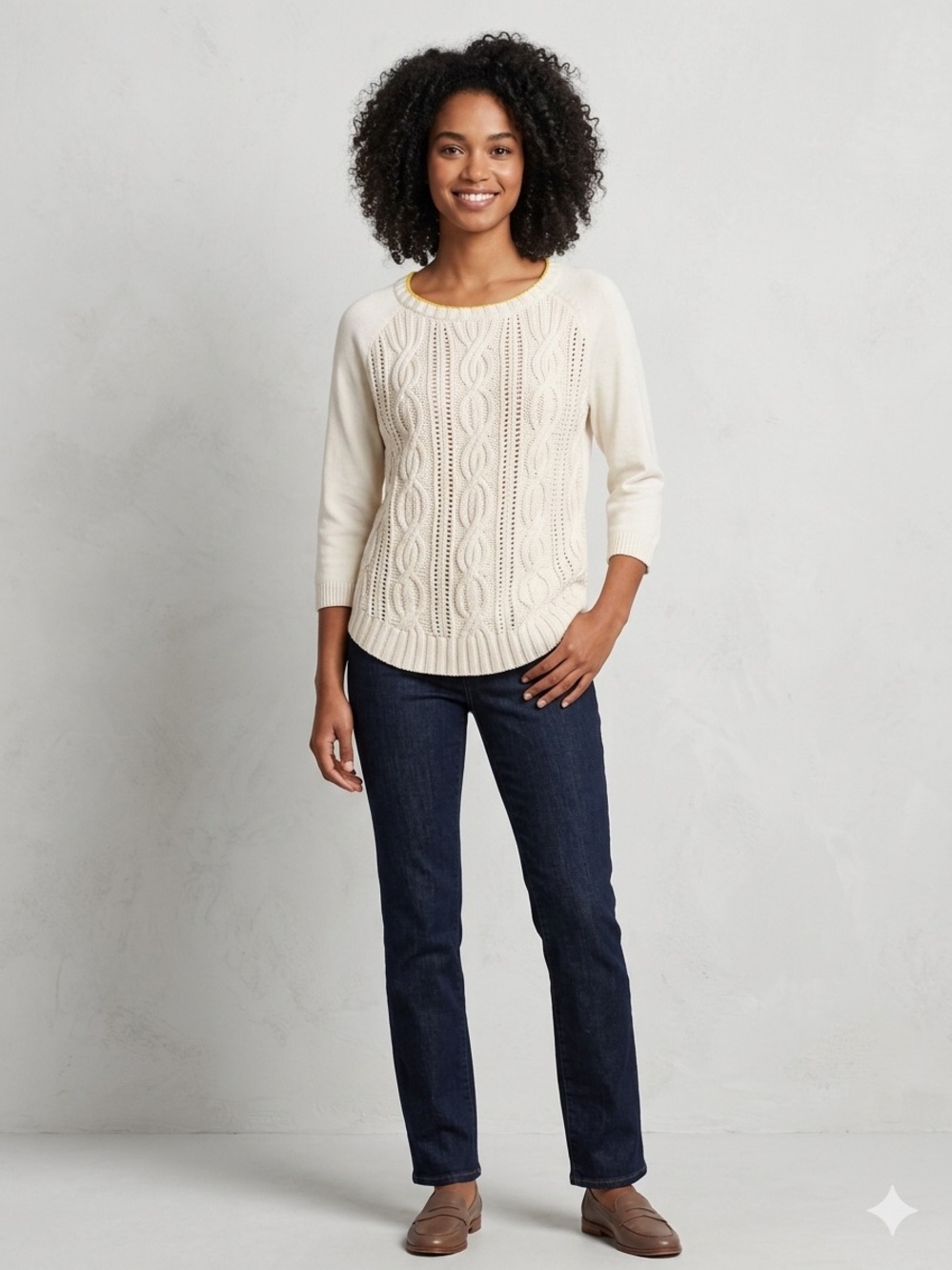 Tommy Hilfiger Cream Cable Knit Sweater